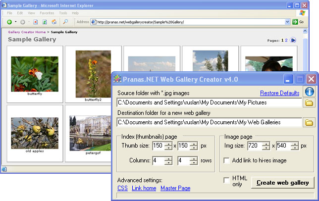 LightBox JS Web Gallery Generator