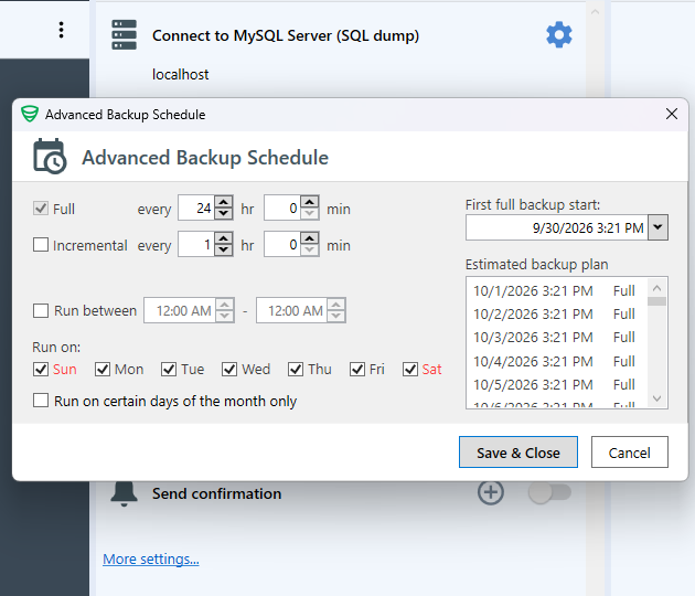 Schedule your backup job - 3 / 4