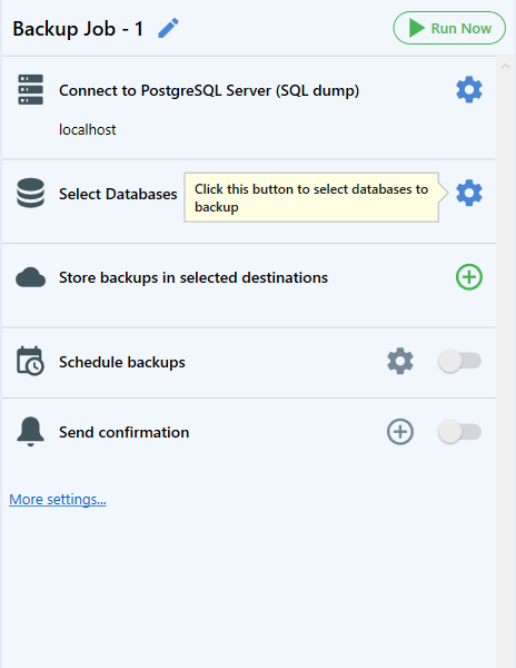 Select databases to backup - 1 / 3