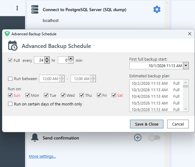 Schedule your backup job - 3 / 4