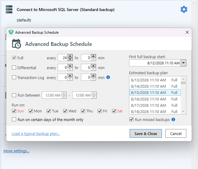 Schedule your backup job — 3 / 6