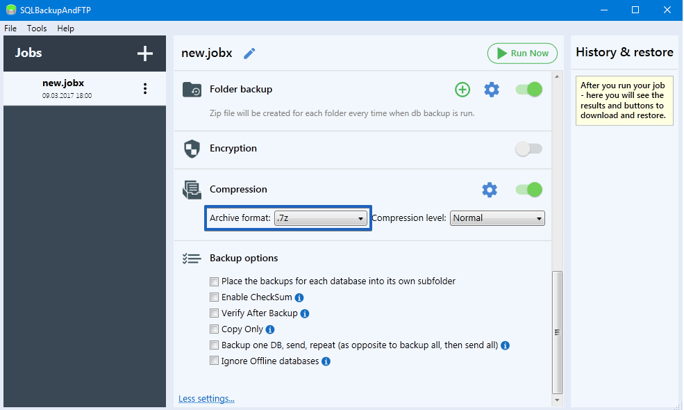 SQLBackupAndFTP 7 zip