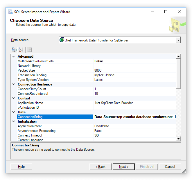 Import data properties