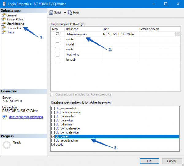 [DBMS-MSSQL:11006#916] The server principal “NT AUTHORITY\SYSTEM” is ...