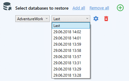 sql server database restore points