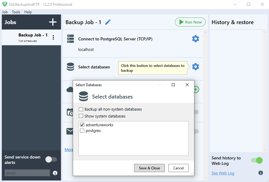 postgresql create database from backup file