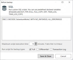 SQL Scripts - SQLBackupAndFTP Documentation
